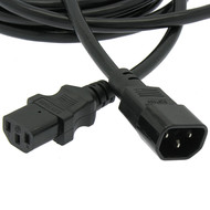 Power Cord Extension IEC320 C13/IEC320 to C14, 16 AWG, 13A 125V, Black (Choose Length)
