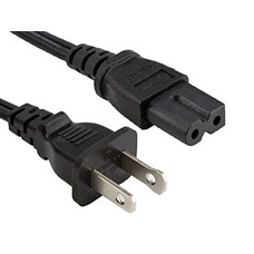 6Ft 2-Prong Polarized Power Cord NIMA1-15 to C7 18/2, Black