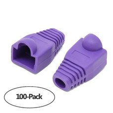 Color Boots for RJ45 Plug Ethernet LAN Network Patch Cable, Purple 100pk