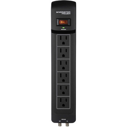 Monster Monster Power MP EXP 600 AV Fireproof 6-Outlet 120V 1080 Joules Surge Protector w/Single Coax Protection (Black)