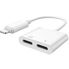 Gigacord iPhone 2in1 Lightning to Dual Charger Splitter, White