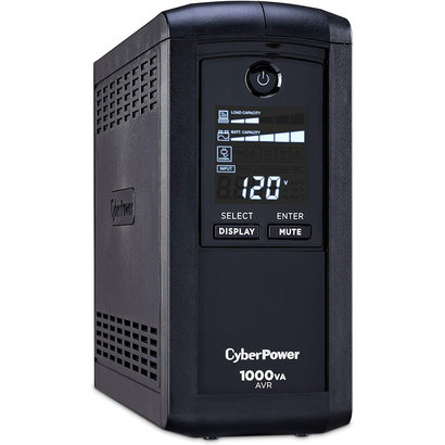 CyberPower CyberPower CP1000AVRLCD Intelligent LCD UPS System, 1000VA/600W, 9 Outlets, AVR, Mini-Tower