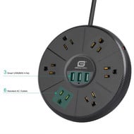 Gigacord Gigacord 6-Outlet, 3 USB 900j Surge Power Strip, 6.5ft Cord,Black
