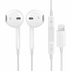 Gigacord iPhone Lightning Headphones Earbuds, White