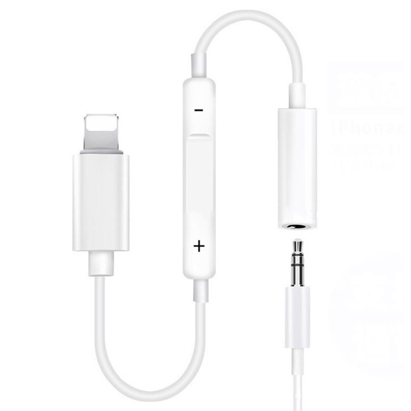 5inch iPhone Lightning to 3.5mm Headphone Adapter, Volume Control - NWCA  Inc.