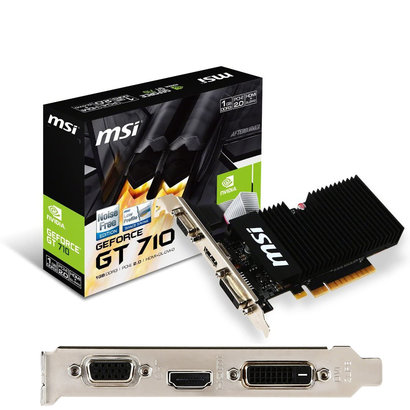MSI MSI Gaming GeForce GT 710 1GB GDRR3 64-bit HDCP Support DirectX 12 OpenGL 4.5 Heat Sink Low Profile Graphics Card (GT 710 1GD3H LPV1)