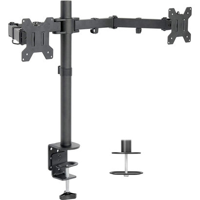 Dual LCD Monitor Desk Mount Stand Heavy Duty Fully Adjustable fits 2 /Two Screens up to 27"
