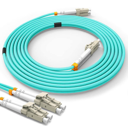 1m LC-LC 10Gb 50/125 OM3 M/M Duplex Fiber Cable Aqua Jacket