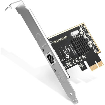 Cryo-PC Cryo-PC 2.5GBase-T PCIe Network Adapter with 1 Port, 2500/1000/100Mbps PCI Express Gigabit Ethernet Card RJ45 LAN Controller, Low Profile Bracket Incl.