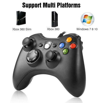 Cryo-PC Cryo-PC Wired Gaming Gamepad Controller,PC Game Controller Joystick with Dual-Vibration Turbo and Trigger Buttons for Windows 7 8 10 / Xbox (Black)