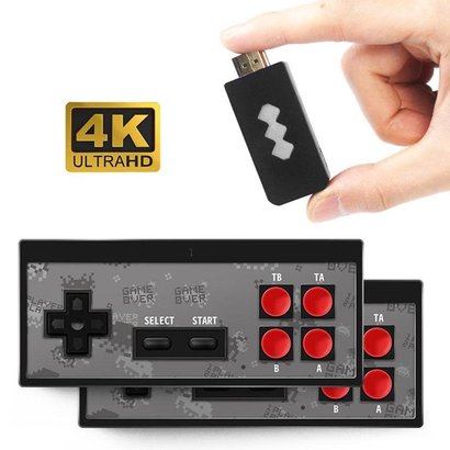 4K HD Retro Video Game Console Built in 600 Classic Games Mini Retro Console Wireless HDMI Controller Output Dual Players