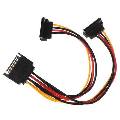 Gigacord SATA to Dual SATA Power Supply Splitter Cable with Right Angle