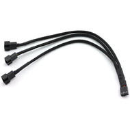 Gigacord 7" 4pin PWM Sleeved 3-to-1 Fan Splitter Cable, Black