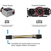 6 Pin Male to 8 Pin Male PCIe Express Power Adapter Cable for Graphics Video Card 6Pin to 8Pin PCI-E Power Adapter Cable