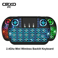 Cryo-PC Cryo-PC Backlit (Blue) Mini Wireless Keyboard With Touchpad Mouse Combo and Multimedia Keys for Android TV HTPC Smart Phone Tablet Mac Linux Windows OS, 10M Range