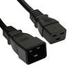 1Ft Power Cord C19-C20 AC125V 15A 1875W 14/3 AWG, Black