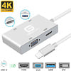 Gigacord Gigacord USB Type-C to VGA / HDMI / DVI / USB 3.0 4K Adapter, Multi Monitors Hub Adapter Cable (Thunderbolt 3 Compatible) Compatible with MacBook/MacBook Pro/Chromebook Pixel