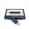 Gigacord Gigacord Cassette Tape Retro USB 2.0 Flash Drive, Black (Choose Size)