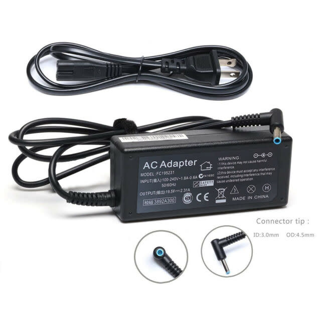 45W 19.5V 2.31A AC Adapter Charger For HP Laptop – 4.5x3.0mm Tip – Replacement Power Supply