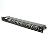 24-Port Cat6 UTP Shielded Patch Panel For 19-Inch Wallmount Or Rackmount Ethernet Network 1U Black