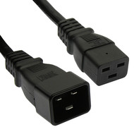 3Ft Power Cord C19-C20 SJT 250V 20Amp Black