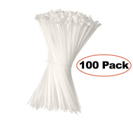 8" Releasable Nylon Cable ties 50lbs, 100pk. Clear