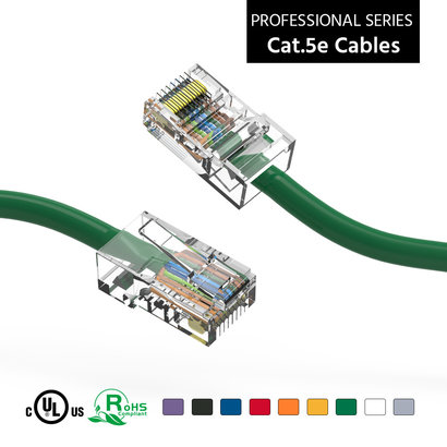 75 Foot Cat5e UTP Ethernet Network Non Booted Cable 24AWG Pure Copper, Green Cat-5e (75 Ft.)