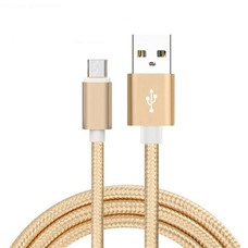 1M USB Micro Braided Charging/Sync Cable, Gold 3Ft