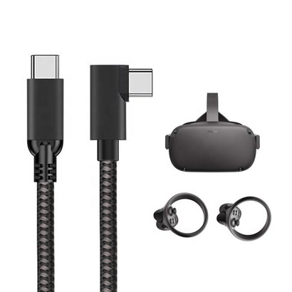 Gigacord Gigacord 10Ft USB 3.2 USB-C to USB-C Cable Oculus Quest2 Link Right Angle Cable, 5Gbps 3A, Black
