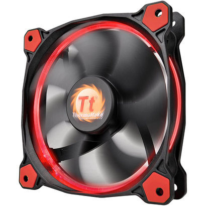 Thermaltake Thermaltake Riing 14 High Static Pressure 140mm Circular LED Ring Case/Radiator Fan with Anti-Vibration Mounting System Cooling CL-F039-PL14RE-A Red