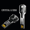 Gigacord Gigacord 64GB USB 2.0 Key Shape, Clear Blue LED Flash Drive