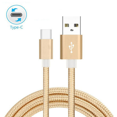 1M USB-C Type-C Braided Charging/Sync Cable, Gold 3Ft