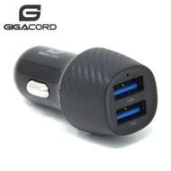 Gigacord Gigacord Dual USB Car Auto Charger 3.4A 17W, Carbon