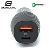 Gigacord Gigacord USB & Type-C USB-C Car Auto Charger 3.4A 18W QC3.0, Carbon