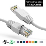 15 Foot Cat6A UTP Ethernet Network Booted Cable 24AWG Pure Copper, White Cat-6A (15Ft.)