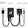 Gigacord Gigacord 10" VGA Male to HDMI Female Converter Adapter with 3.5mm Audio and USB Power Adapter, Black