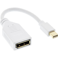 6" Mini DisplayPort Male to DisplayPort Female Adapter, White