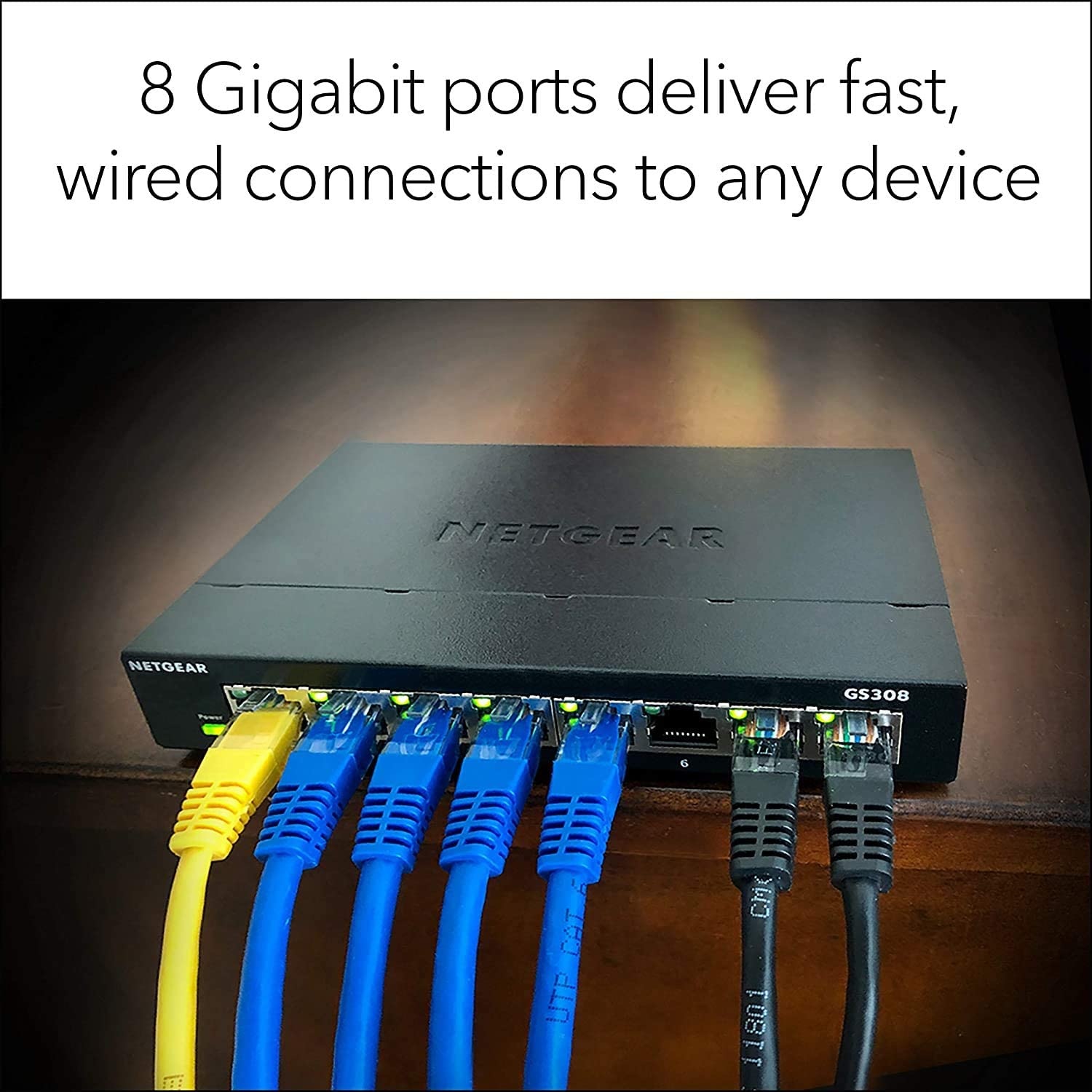 8-Port Gigabit Ethernet PoE Switch with Metal Casing, Desktop or Wall Mount