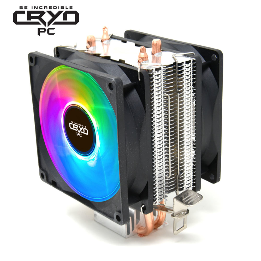 anklageren Perseus kapitalisme Cryo-PC CPU Cooler RGB LED Fan 2-Heatpipes Direct Contact Heatpipes, - NWCA  Inc.