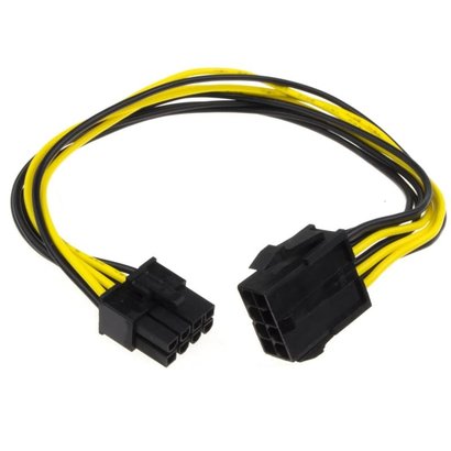 12" PCIe 8-pin Male Female Extension Cable
