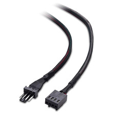 Gigacord Gigacord 12" PWM 4 Pin Fan Extension Cable 4pin, Black Sleeving