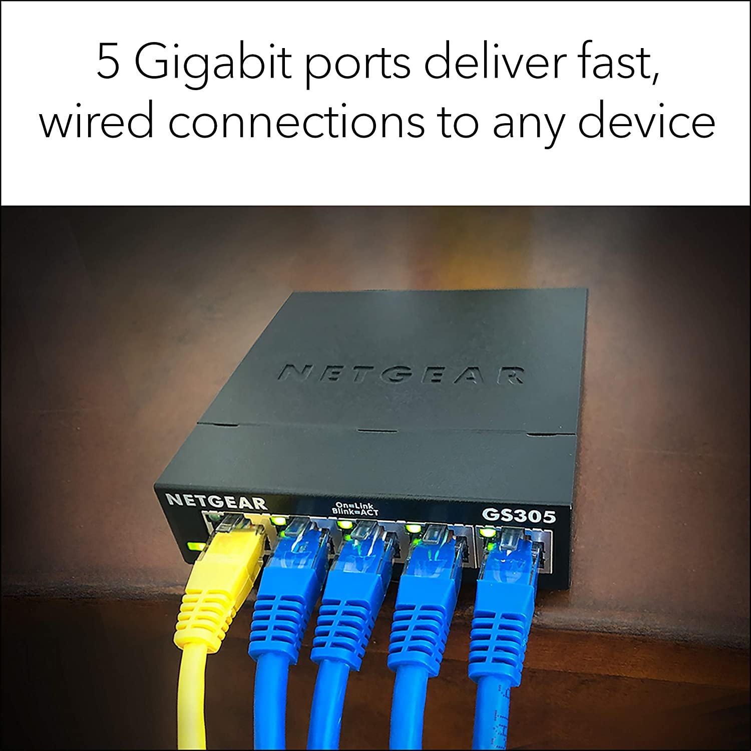 NETGEAR 5-Port Gigabit Ethernet Plus Switch (GS305E) - Desktop or Wall  Mount, Home Network Hub, Office Ethernet Splitter, Silent Operation