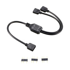 Gigacord Gigacord 30cm ARGB 3-pin 1-2 Splitter Cable, Black