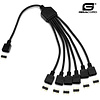 Gigacord Gigacord 30cm (12 Inch) ARGB 3-pin 1-6 Splitter Cable, Black