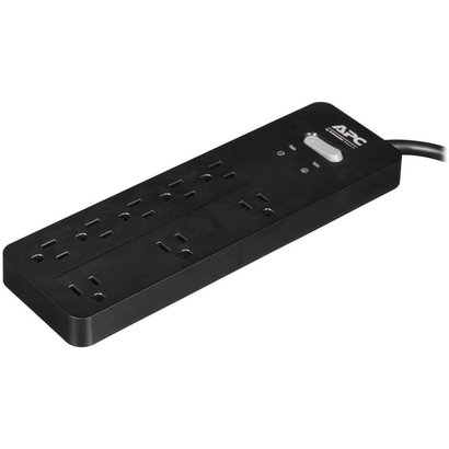 APC APC Power Strip Surge Protector, Black Power Strip PH8, 2160 Joules, Flat Plug, 8 Outlet Power Strip