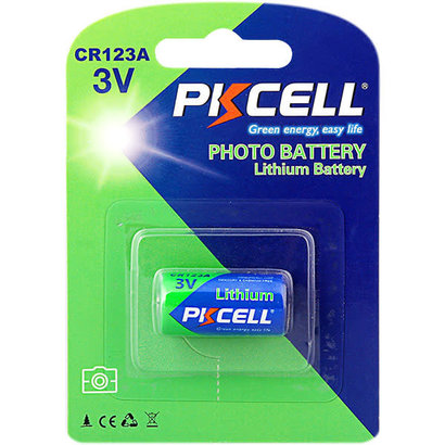 PKCELL 1-Pack 3V CR123A 1500mAh  Lithium Manganese Battery