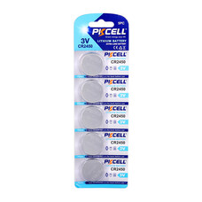 PKCELL 5-Pack CR2450 3V Button Cell Lithium Manganese Battery