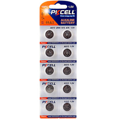 PKCELL AG13 1.5V Alkaline Button Cell Battery (Choose Quantity)
