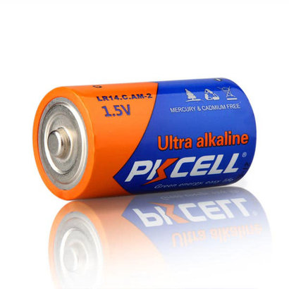 PKCELL 2-Pack Ultra digital Alkaline Battery 1.5V C/LR14, Shrink Pkg
