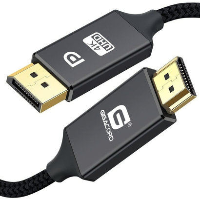 Gigacord Gigacord 6Ft Displayport to HDMI Male Male Nylon Braided, High Speed Cable